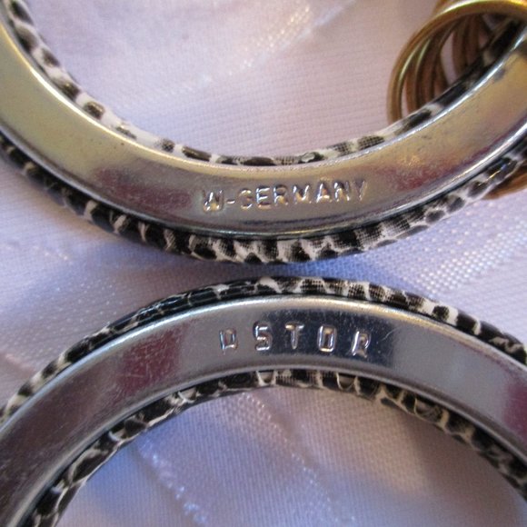 GANTOS VINTAGE ANIMAL PRINT EMBELLISHED EARRINGS - NWT - Picture 4 of 7